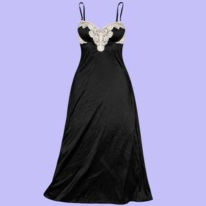 NK Imode Silk Black & White Lace Gown